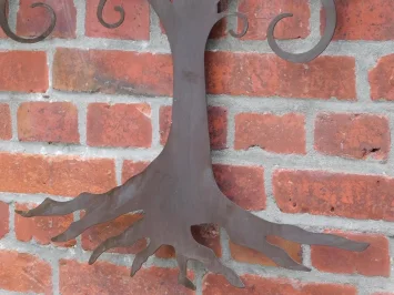 Lebensbaum-Wanddekoration – 92 cm – Metall – rustikales Braun