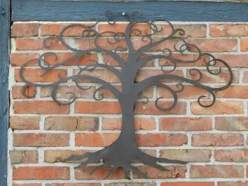 Décoration murale Arbre de Vie – 92 cm – métal – marron rustique