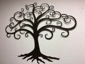 Metalen levensboom wanddecoratie – 92 cm breed – bruin