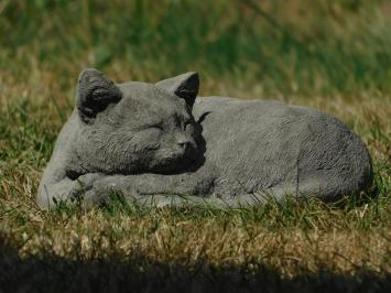 Liegende Katze - Stein - grau