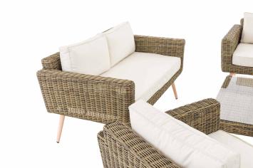 Luxuriöses Lounge-Set, Lounge-Sofa mit Gartenstühlen und Gartentisch, exklusives Set