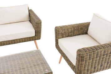Luxuriöses Lounge-Set, Lounge-Sofa mit Gartenstühlen und Gartentisch, exklusives Set