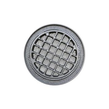 Luchtrooster, openhaard ventilatie rond, alu zwart
