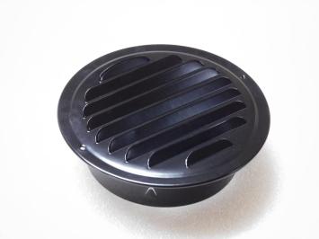 Entlüfter mit Netz - 19 cm - Rund - Schwarz Metall