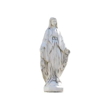 Maria - stenen beeld - 115 cm - klassiek wit - in detail