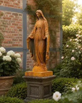 Gietijzeren tuinbeeld van Maria, kerkelijk beeld