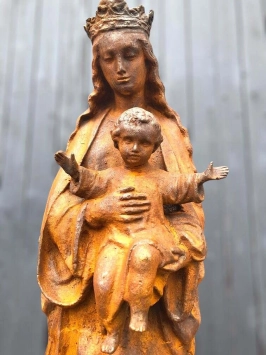 Maria - statue en fonte - 92 cm - rustique - statue funéraire