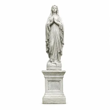 Mariabeeld op sokkel – 190 cm – steen – Onze Lieve Vrouw