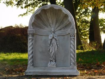 Klassieke Bidkapel met Biddende Maria - 65 cm - Steen - Wit/Grijs