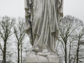 Groot Maria Beeld op Sokkel - 190 cm - Volledig Steen