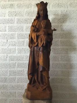 Statue de jardin de la Vierge Marie avec Jésus - en fonte