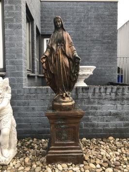 Maria beeld, koper-look, tuinbeeld Maria groot, exclusieve moeder Maria / Madonna
