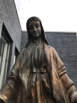 Marienstatue, Kupfer-Look, Gartenstatue Maria groß, exklusive Mutter Maria / Madonna