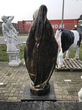 Maria - stenen beeld - 115 cm - koperlook - in detail