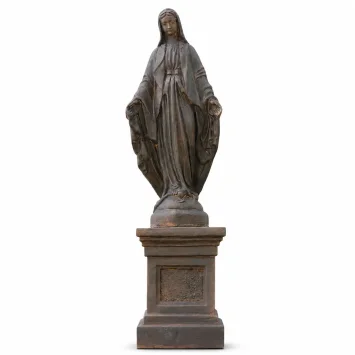 Maria - op sokkel - steen - 175 cm - oxide - klassiek