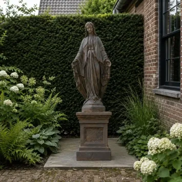 Maria - sur socle - pierre - 175 cm - oxyde - classique