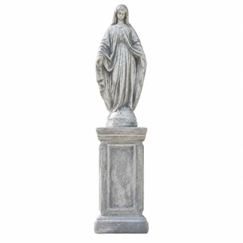 Stenen tuinbeeld Maria op sokkel – klassiek beeld – 110 cm