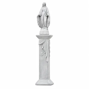 Mariabeeld op Medusa-sokkel – stenen tuinbeeld – 170 cm