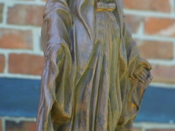 Marienstatue – Stein – oxidierte Oberfläche – 93 cm – klassisch