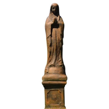 Maria - op sokkel - steen - 129 cm - oxide - gedetailleerd