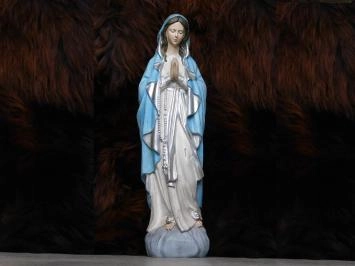 Maria - met rozenkrans - polystone beeld - 50 cm - in kleur