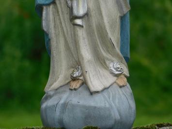Gartenstatue Maria mit Rosenkranz, kirchliche Statue, Polystone in Farbe