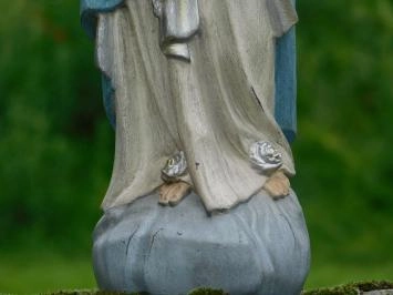 Maria - met rozenkrans - polystone beeld - 50 cm - in kleur