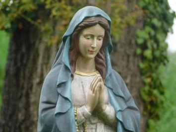 Maria - mit Rosenkranz - Polystone Statue - 77 cm - in Farbe
