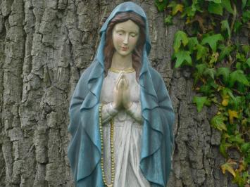Gartenstatue Maria mit Rosenkranz, Statue in Farbe, christliche Figur