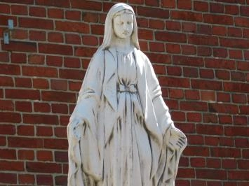 Maria - statue en pierre - 115 cm - blanc classique - en détail