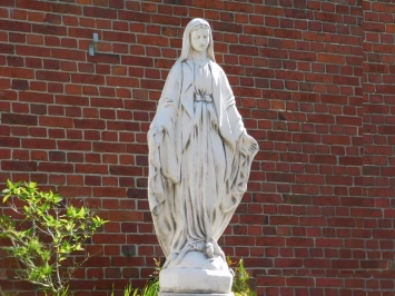 Maria - statue en pierre - 115 cm - blanc classique - en détail