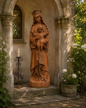 Gietijzeren tuinbeeld van Maria - groot Mariabeeld - 92 cm