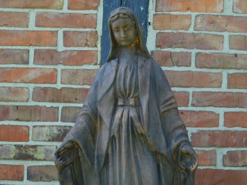 Statue de la Vierge Marie pour jardin - 110 cm - pierre oxydée - pour les chapelles