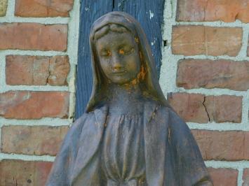 Maria Tuinbeeld – 110 cm – Steen in Oxide – Groot Stenen Mariabeeld voor Tuin of Kapel