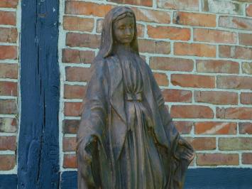 Maria Tuinbeeld – 110 cm – Steen in Oxide – Groot Stenen Mariabeeld voor Tuin of Kapel