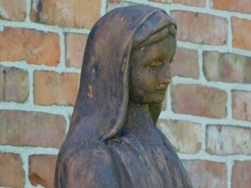 Maria Tuinbeeld – 110 cm – Steen in Oxide – Groot Stenen Mariabeeld voor Tuin of Kapel