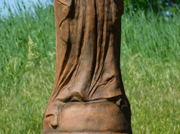 Maria - statue de jardin en pierre - 92 cm - oxyde colour - grande