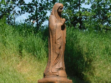 Maria - statue de jardin en pierre - 92 cm - oxyde colour - grande