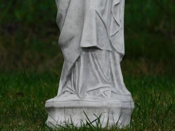 Marie avec l'enfant - statue en pierre - 82 cm - blanc classique