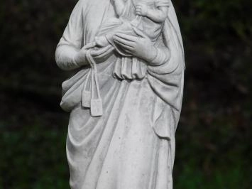 Marie avec l'enfant - statue en pierre - 82 cm - blanc classique