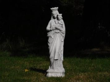Marie avec l'enfant - statue en pierre - 82 cm - blanc classique