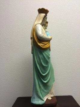 Maria met kind - stenen beeld - 80 cm - in kleur en detail