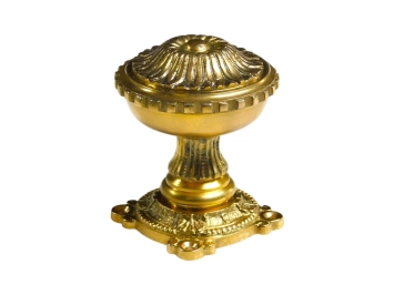 Vaste deurknop met rozet - klassiek gepolijst messing