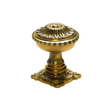 Feste Türknauf mit Rosette – klassisch poliertes Messing