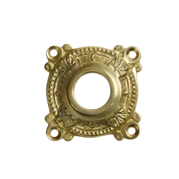 Poignée de porte fixe avec rosace - laiton poli classique