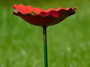 Handgemachter Mohn - Gartenpflanzer 45 cm - Metall