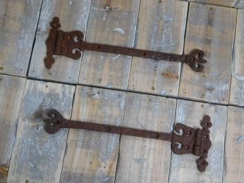 Jeu de 2 charnières - comme antique - en fer