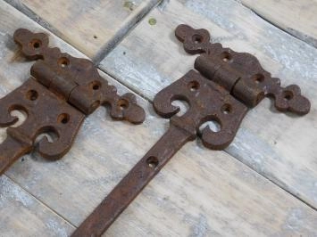 Jeu de 2 charnières - comme antique - en fer