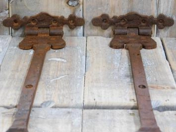 Jeu de 2 charnières - comme antique - en fer