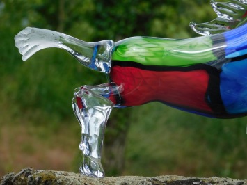 Glasgeblazen paard – Murano stijl – handgemaakt kunstbeeld